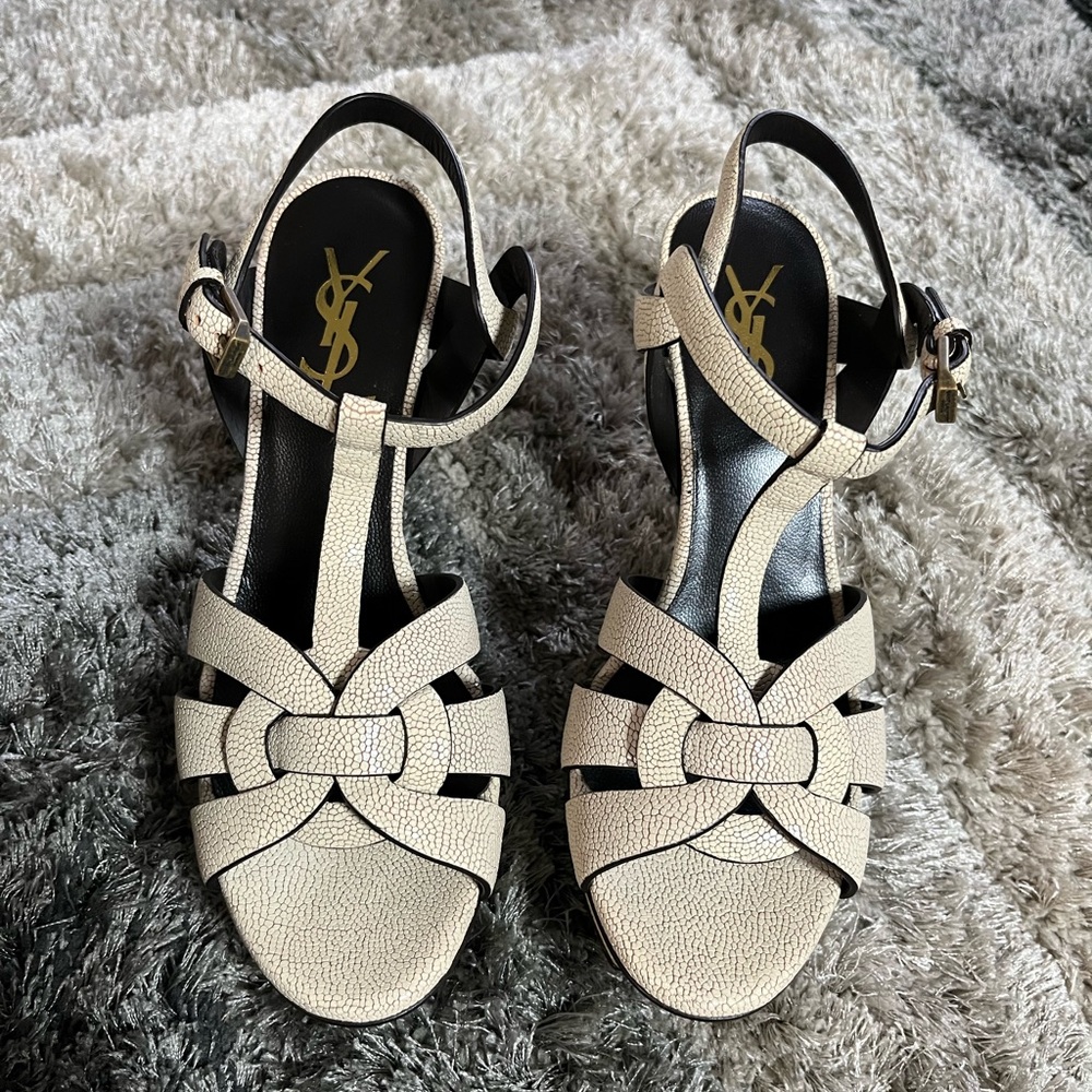 Yves Saint Laurent Beige Strappy Sandals